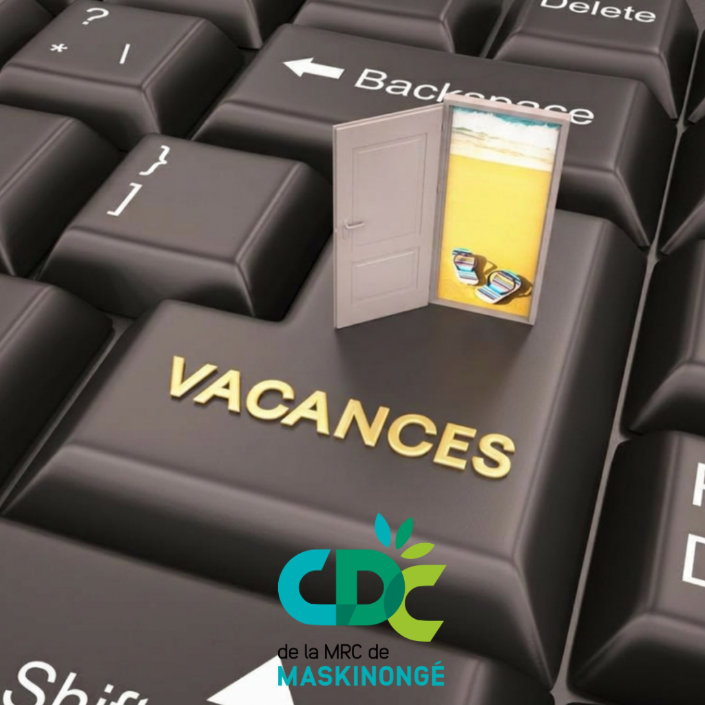 Clavier d'ordinateur sur lequel le mot "Vacances" apparaît